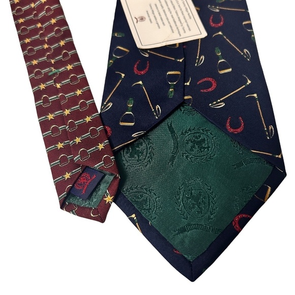 Tommy Hilfiger Neck Tie 100% Silk Equestrian Polo Printed in Italy Made USA Y2K - Picture 5 of 11